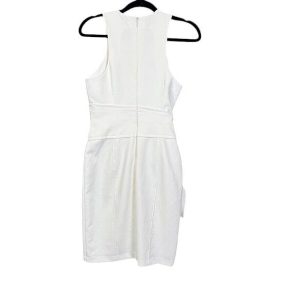 Cinq à Sept Cassaleigh Tie-Waist Sleeveless Dress White Back Zip Tulip Size 4 - Picture 6 of 15